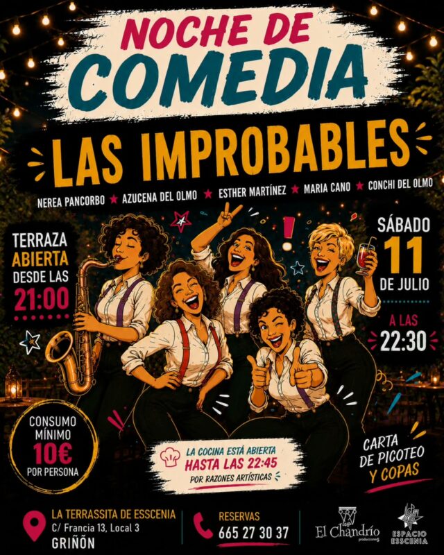 Cartel: Noche de comedia en la terrassita de esscenia