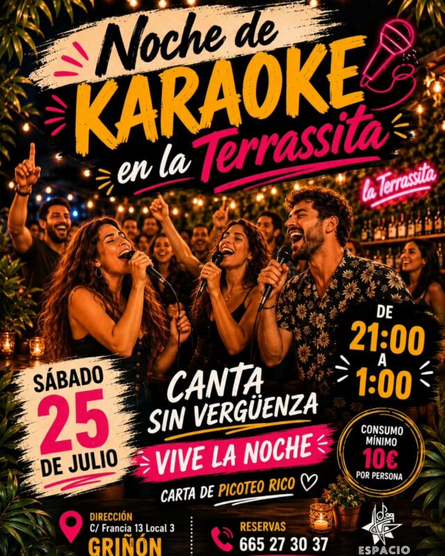Cartel: Último evento del mes… ¡qué mejor que una buena noche de KARAOKE!