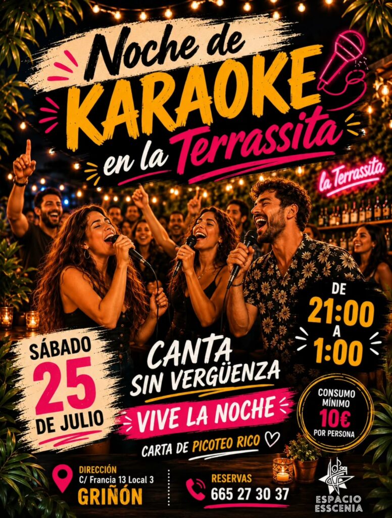 Cartel: Último evento del mes… ¡qué mejor que una buena noche de KARAOKE!