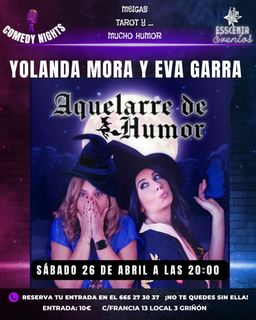 Cartel: Aquelarre de humor, con Yolanda Mora y Eva Garra