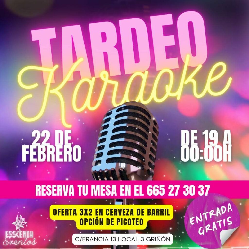 Cartel: Tardeo de karaoke