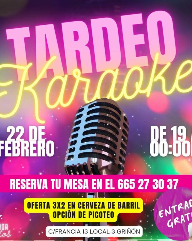 Cartel: Tardeo de karaoke